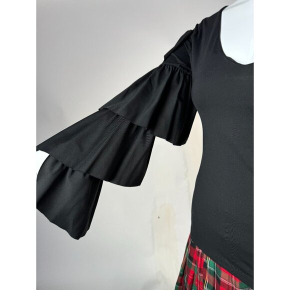 Susana Monaco Womens Black Ruffle Bell Sleeve Top XS - Picture 15 of 16